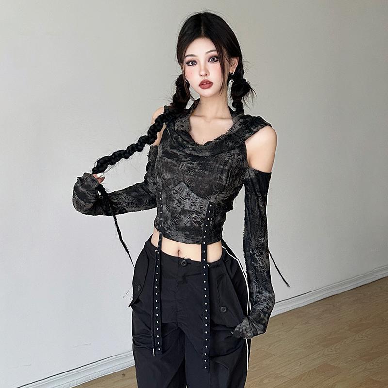 Wallpaper - Kaos Lengan Panjang Model Off Shoulder,