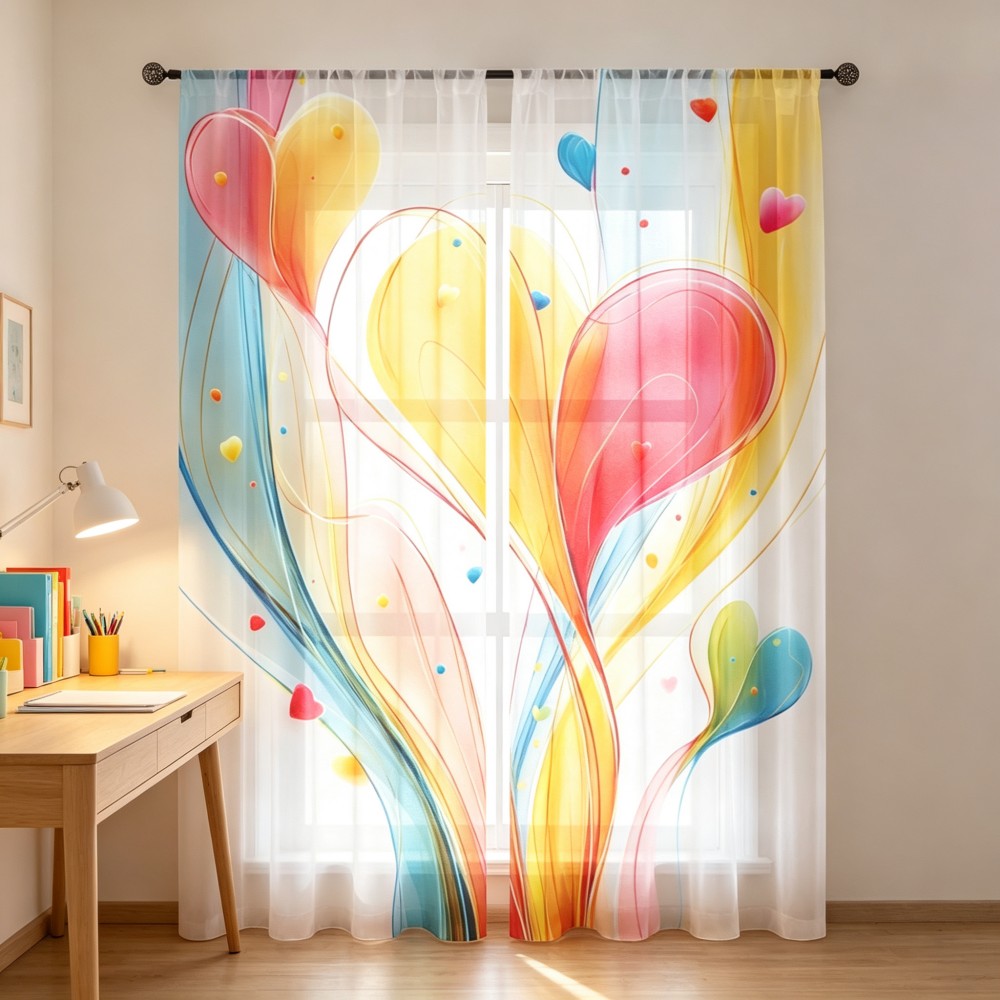 2 buah gorden tipis berwarna-w - Curtain Rods ulasan dan harga