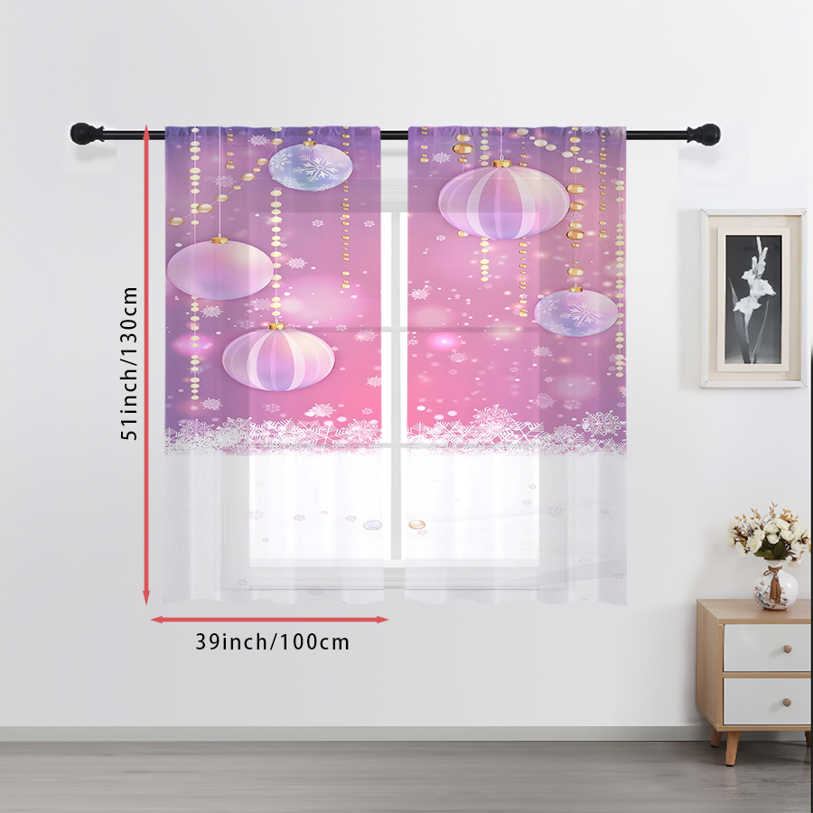 2PCS Tirai Tipis Natal Musim D - Curtain Rods ulasan dan harga