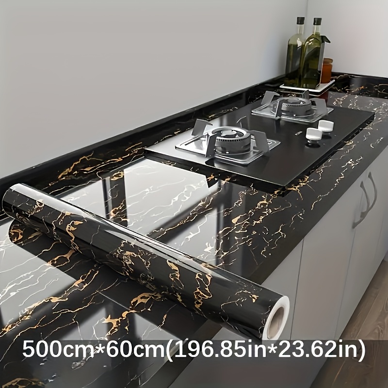 1pc Wallpaper Marmer Hitam Mew - Wallpaper ulasan dan harga